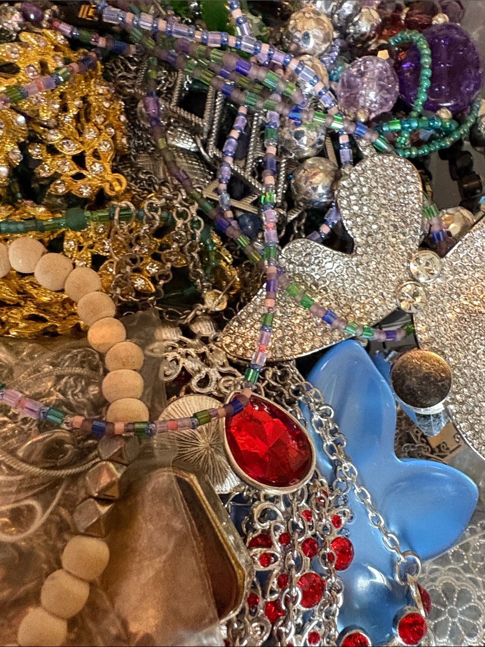 Mixed Costume Jewelry & Accessories Grab Bag - Multicolor Beads & Charms
